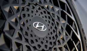 Close up of the wheel on a 2022 Hyundai Ioniq 5