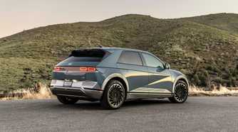 Rear 3/4 shot of a 2022 Hyundai Ioniq 5