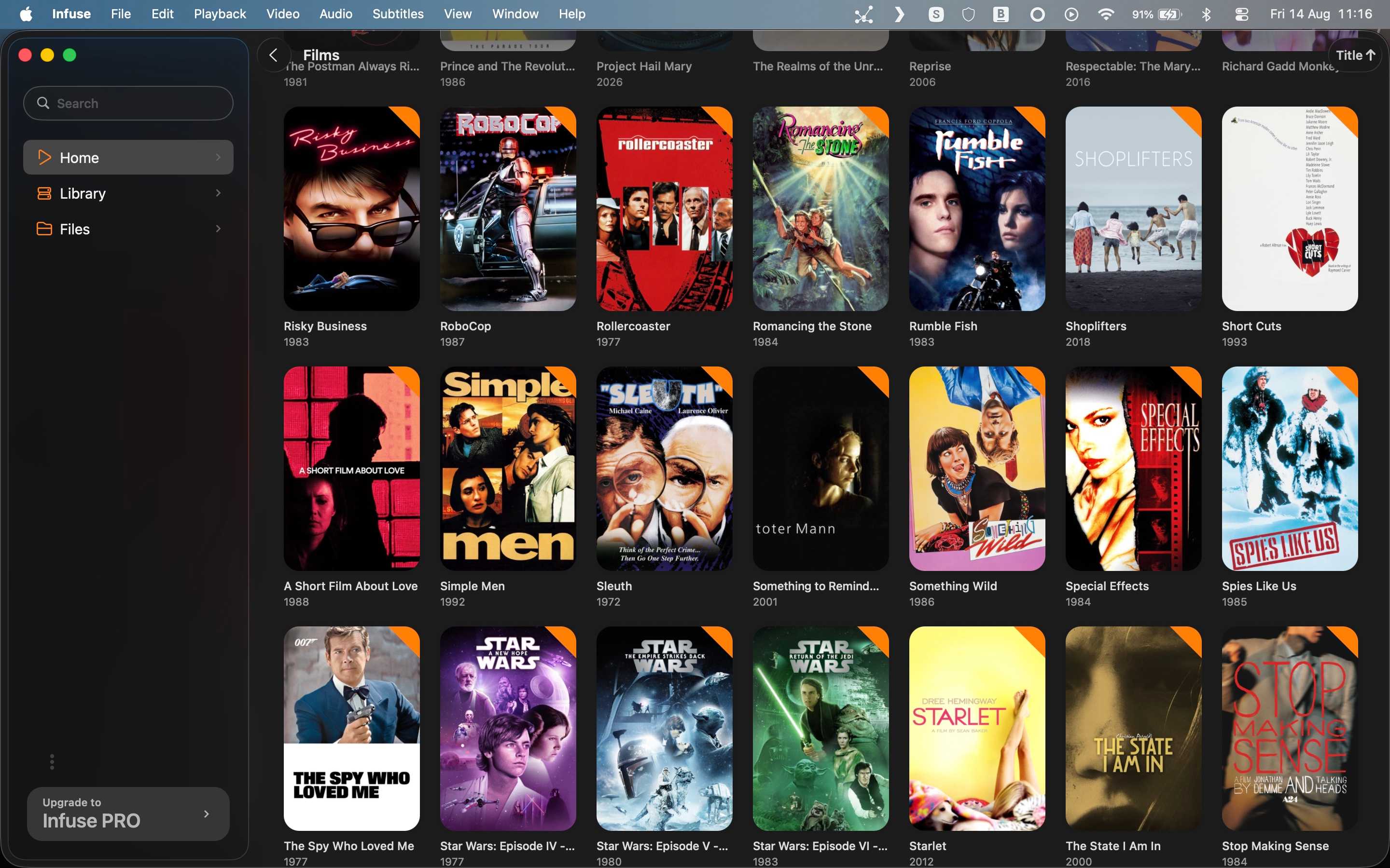 A Plex library in Infuse.