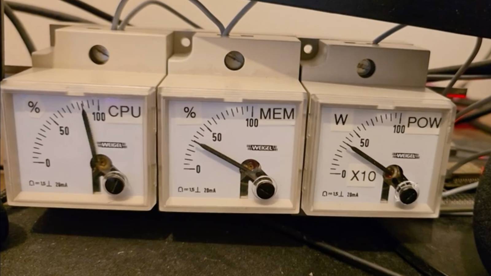 Someone built a retro analog PC dashboard with an ESP32 and E-waste gauges