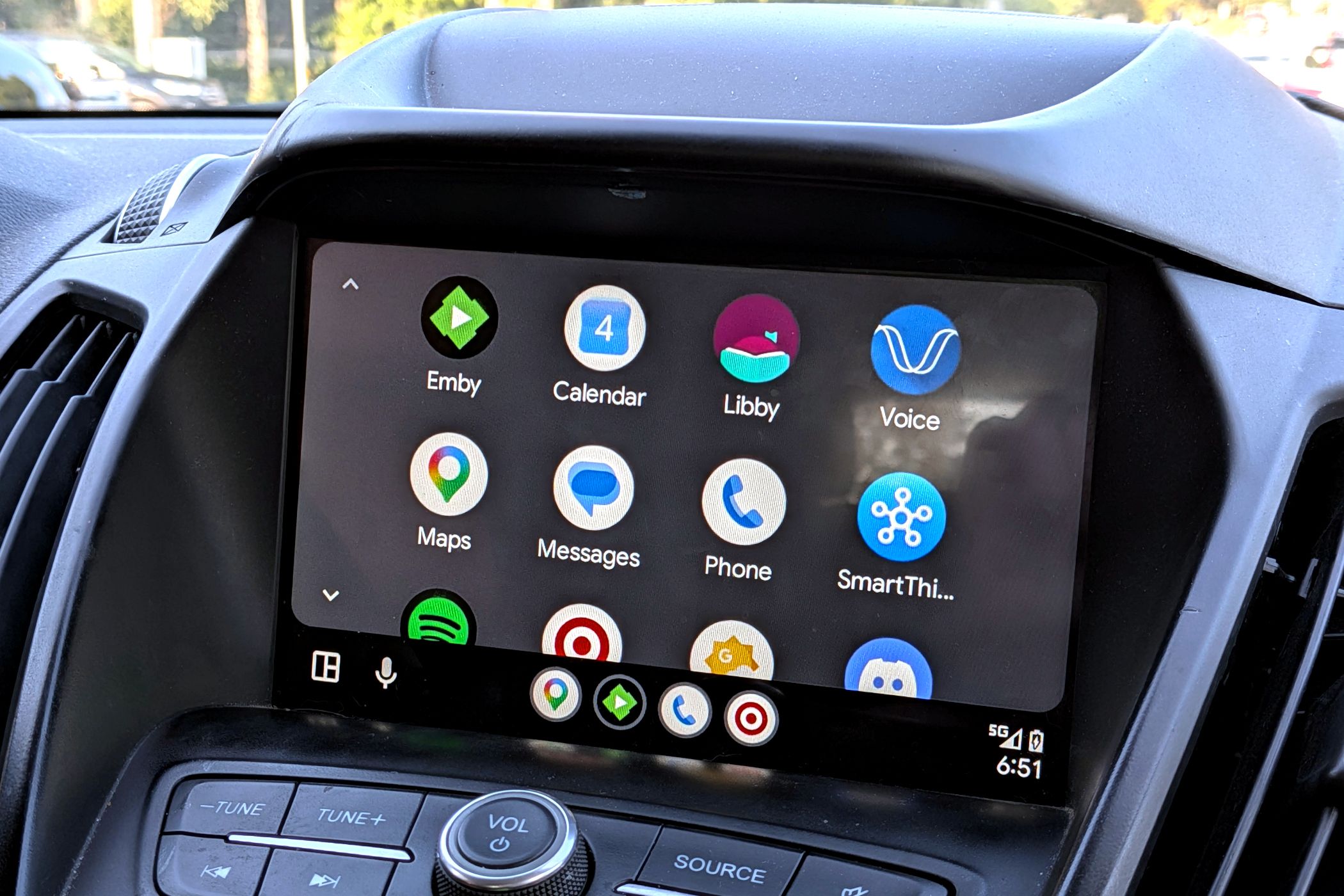 Android Auto app launcher in Ford car