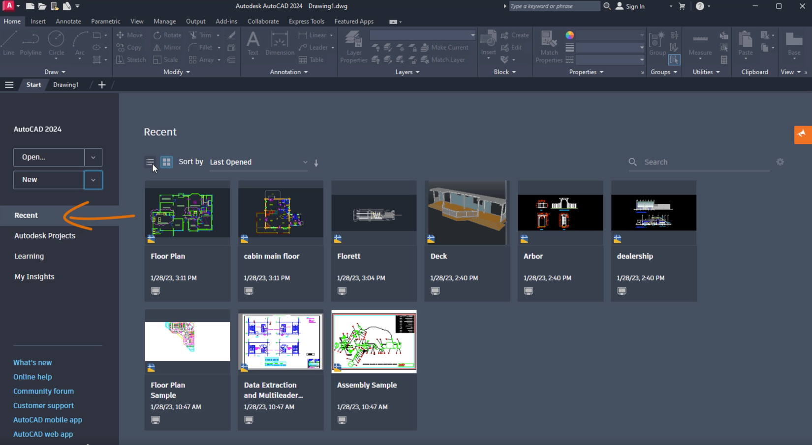 A screenshot of AutoCAD running.