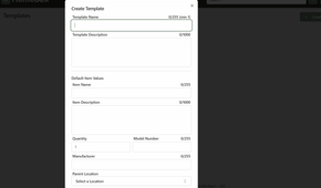 Creating a template using a form in HomeBox.