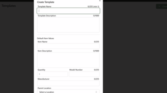 Creating a template using a form in HomeBox.