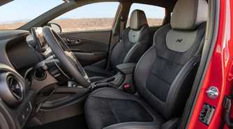 Shot of the front seats in a 2022 Hyundai Kona N