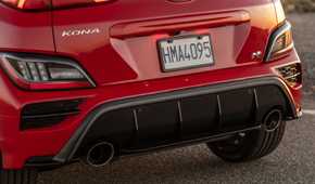 Close up of the rear of a 2022 Hyundai Kona N