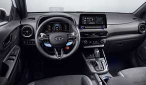 Shot of the dashboard in a 2022 Hyundai Kona N