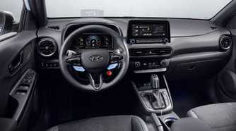 Shot of the dashboard in a 2022 Hyundai Kona N
