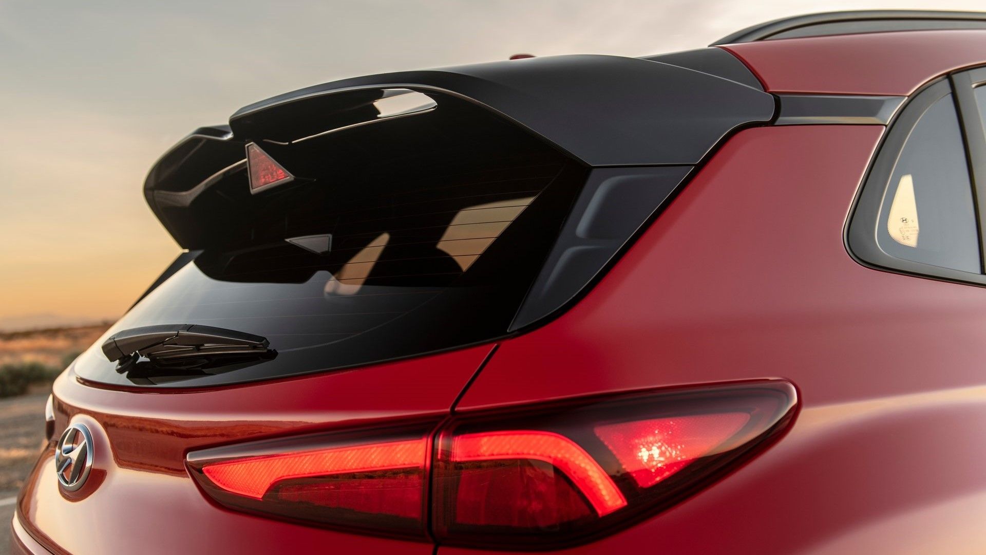 Close up of the rear of a 2022 Hyundai Kona N