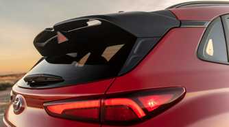 Close up of the rear of a 2022 Hyundai Kona N