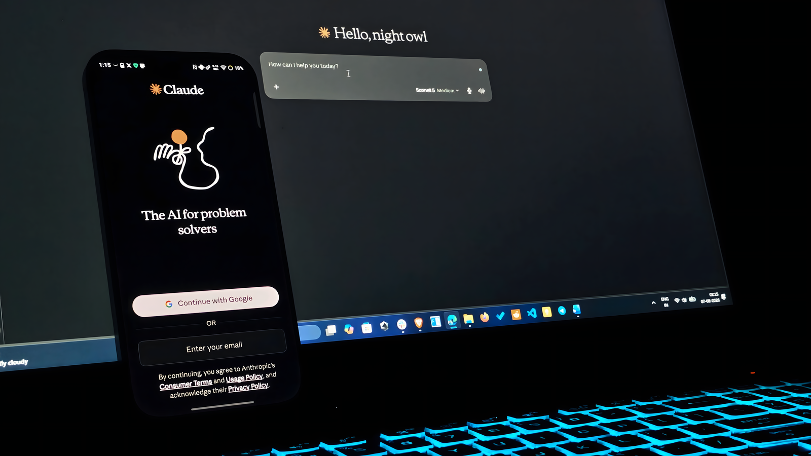 Claude Web and App Opened in Desktop and Mobile