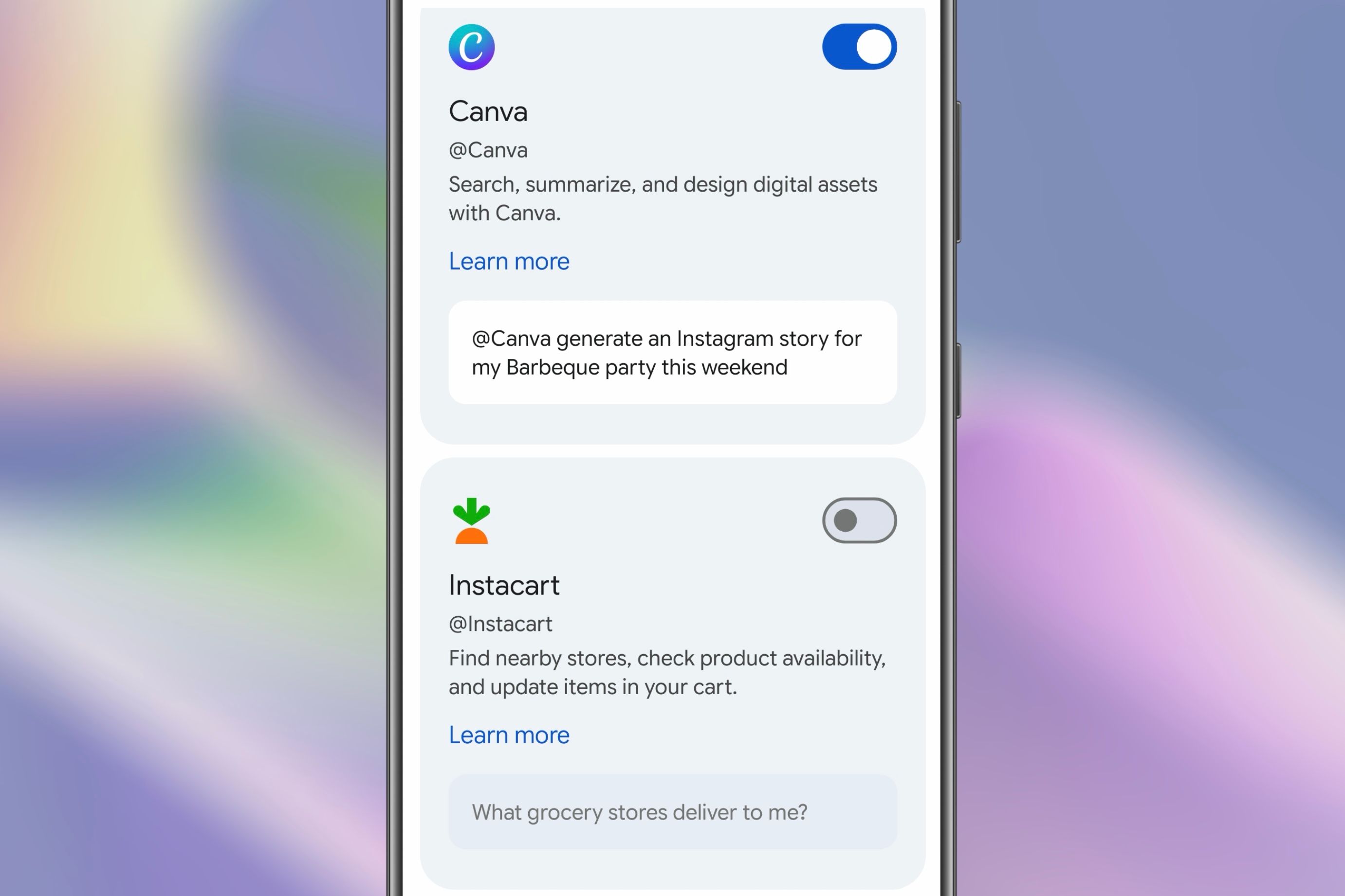 Third-party apps that work with the Gemini Connected Apps feature on an Android device.