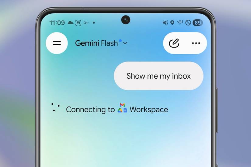 Google Workspace apps connecting to Gemini on an Android device.