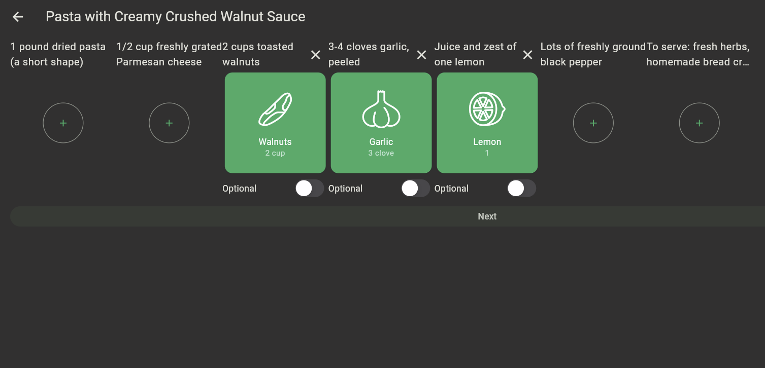 Importing a recipe via link in KitchenOwl.