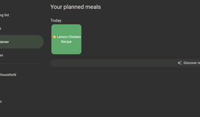 Meal planner in KitchenOwl displaying a recipe.
