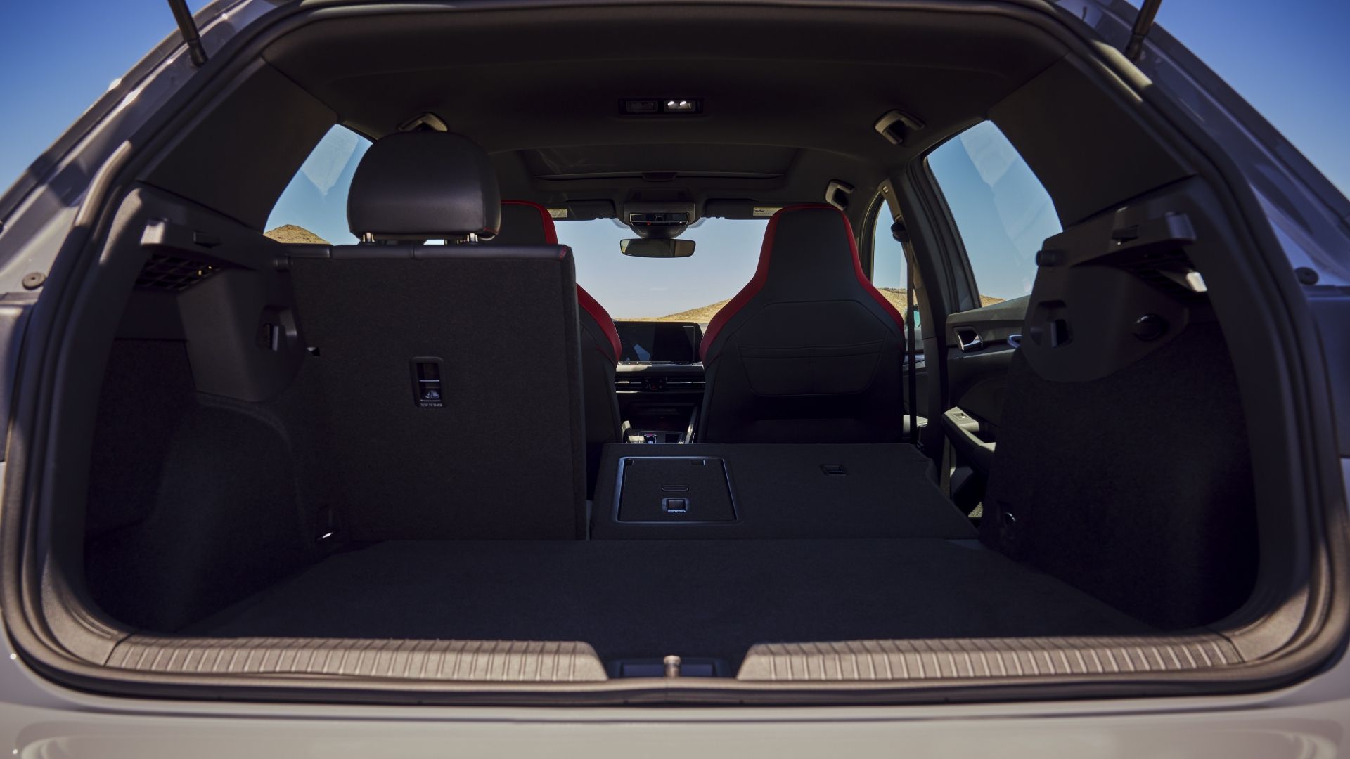 Shot of the trunk of a 2022 Volkswagen Golf GTI