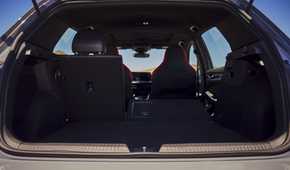 Shot of the trunk of a 2022 Volkswagen Golf GTI