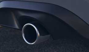 Close up of the exhaust on a 2022 Volkswagen Golf GTI