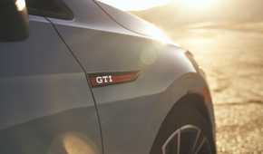 Close up of a badge on the 2022 Volkswagen Golf GTI