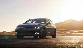Front 3/4 shot of a 2022 Volkswagen Golf GTI