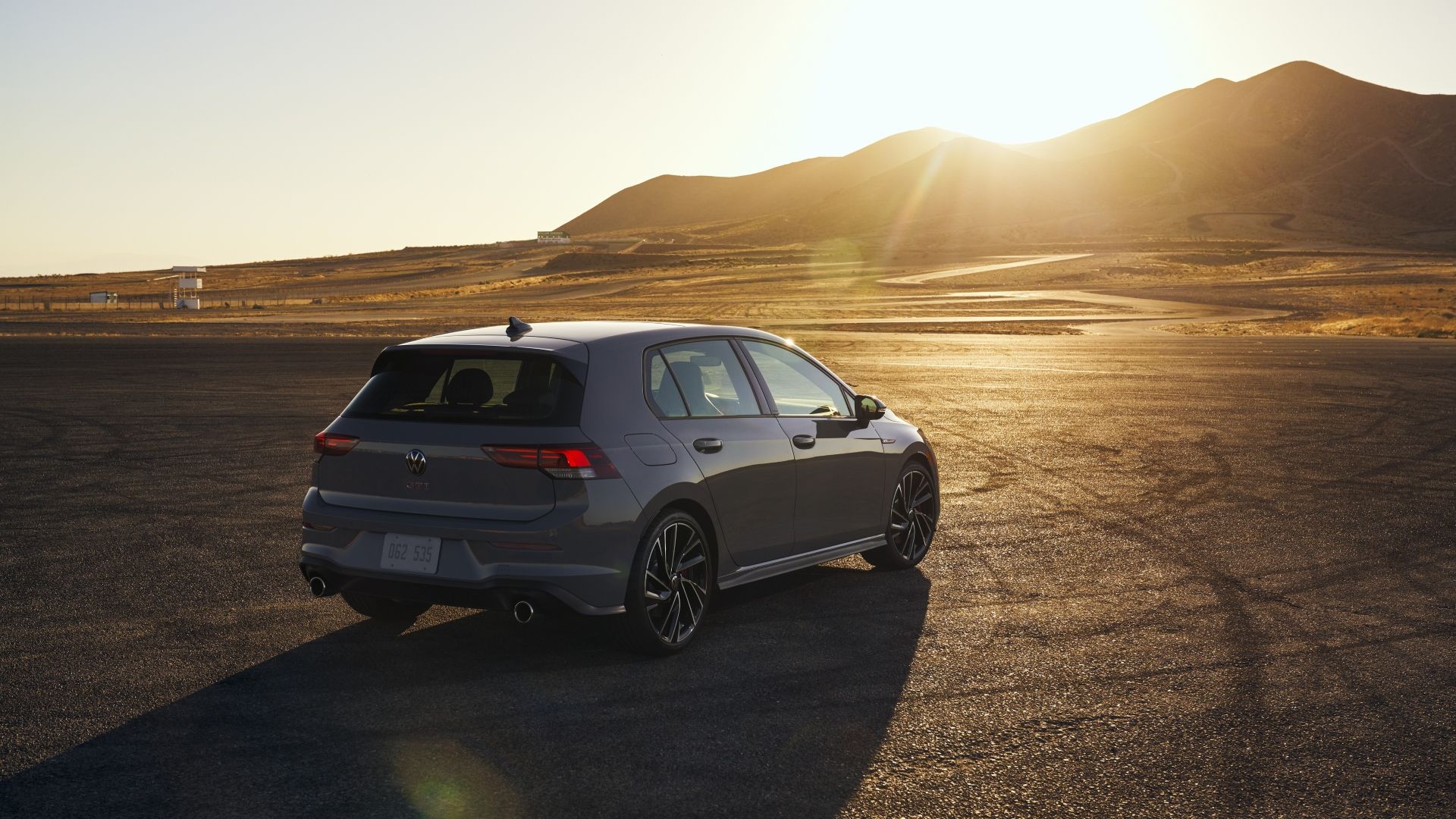 Rear 3/4 shot of a 2022 Volkswagen Golf GTI
