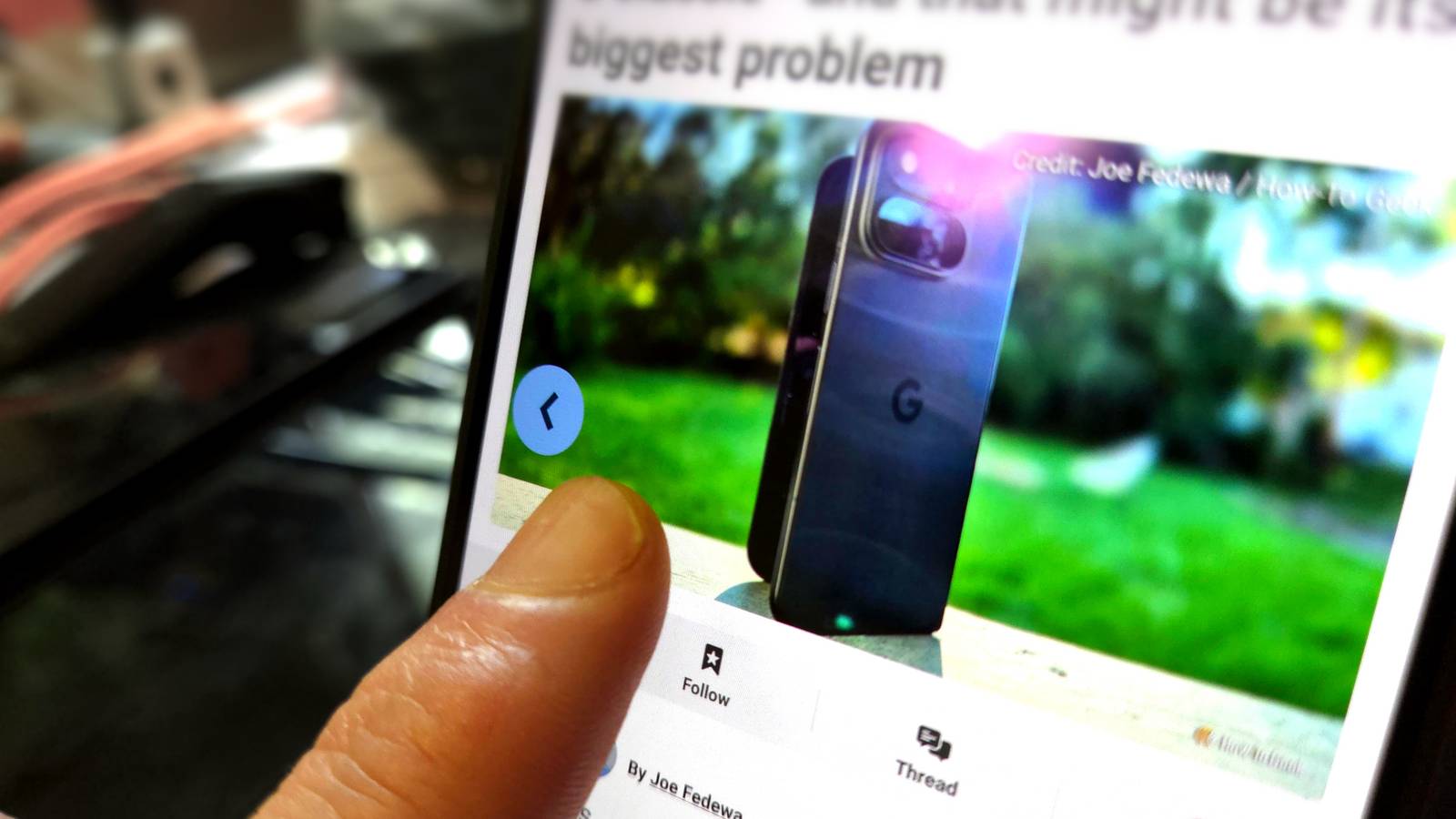 Performing a back gesture on a Pixel 11