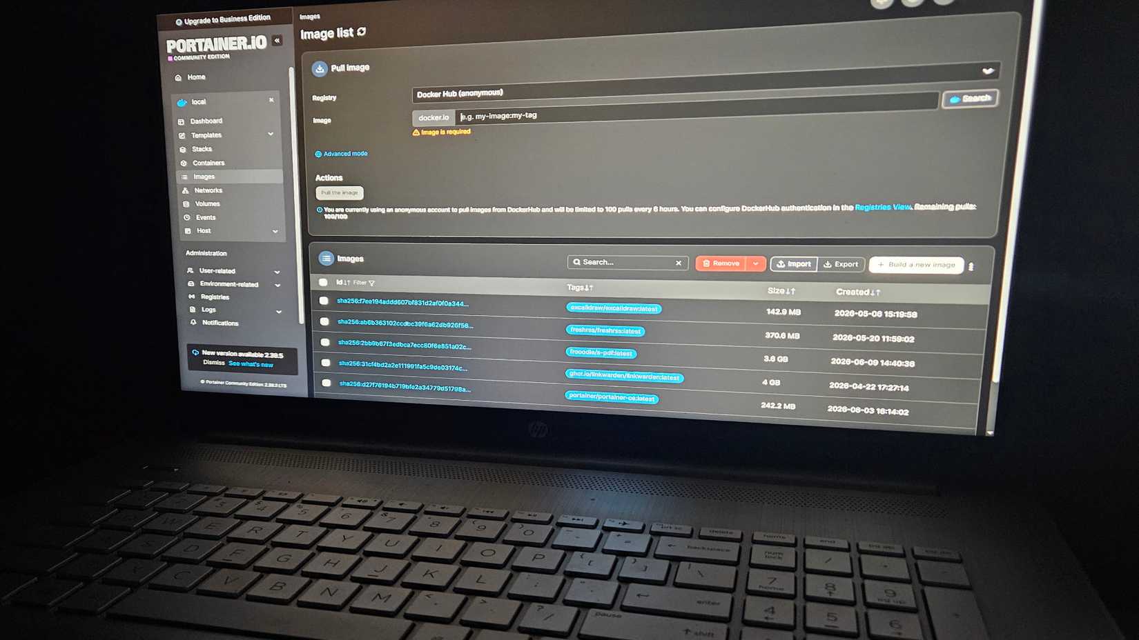 Running a Docker Manager on a laptop