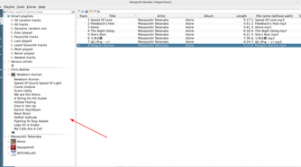 The Clementine app showing an organized music folder.