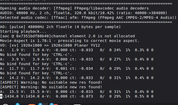 The command line playing audio only from a video.