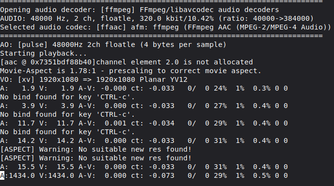 The command line playing audio only from a video.