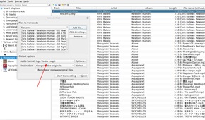 Transcoding music in Clementine.
