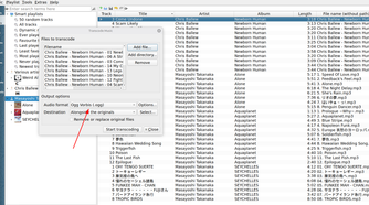 Transcoding music in Clementine.