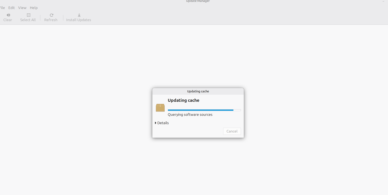 Updating software in Linux via the software manager.