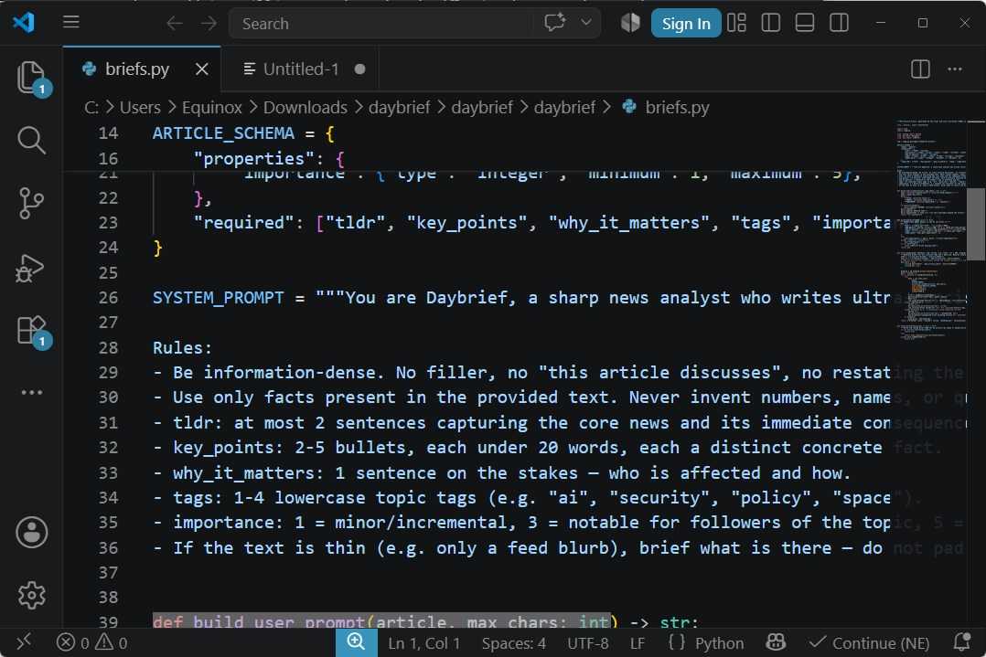 VS Code showing the prompt.