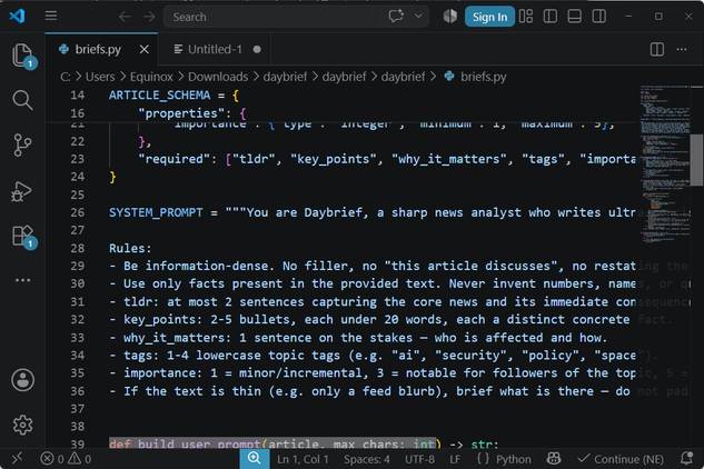 VS Code showing the prompt.