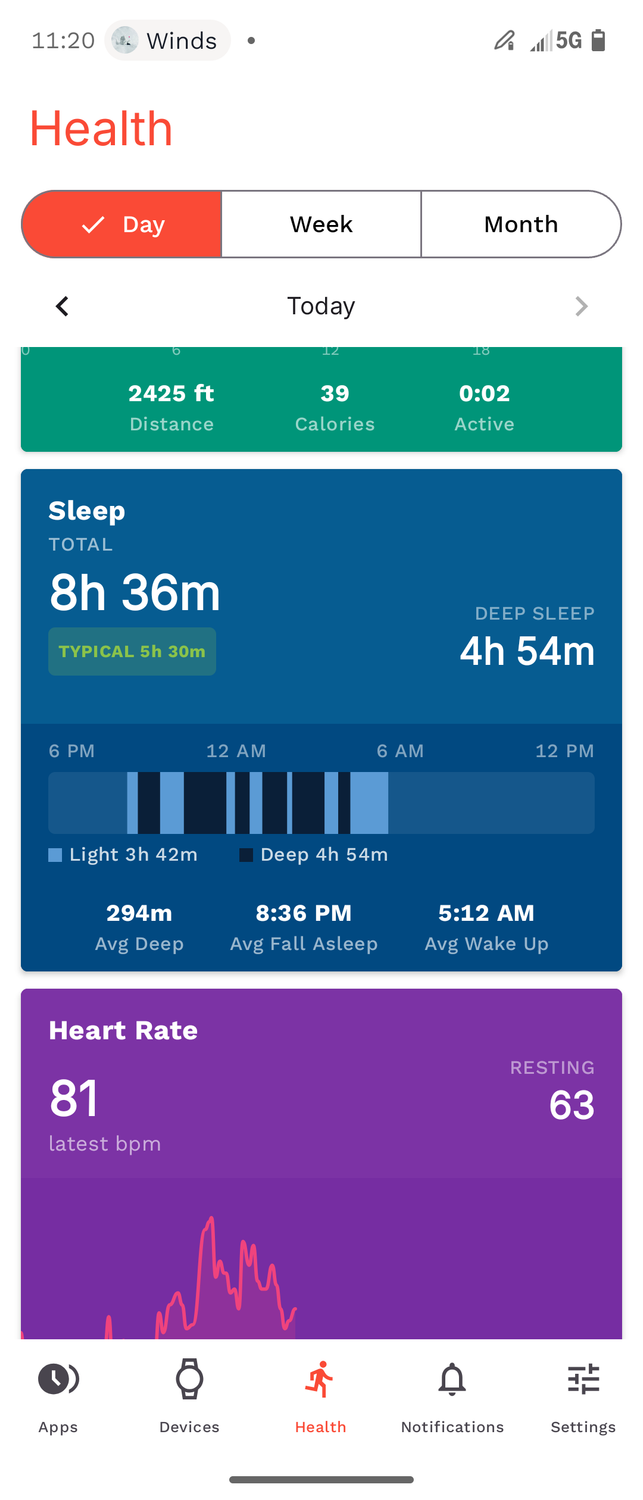 Опыт использования Pebble Time 2 как приватной альтернативы Fitbit и Samsung Health Данные о здоровье за день в приложении Pebble