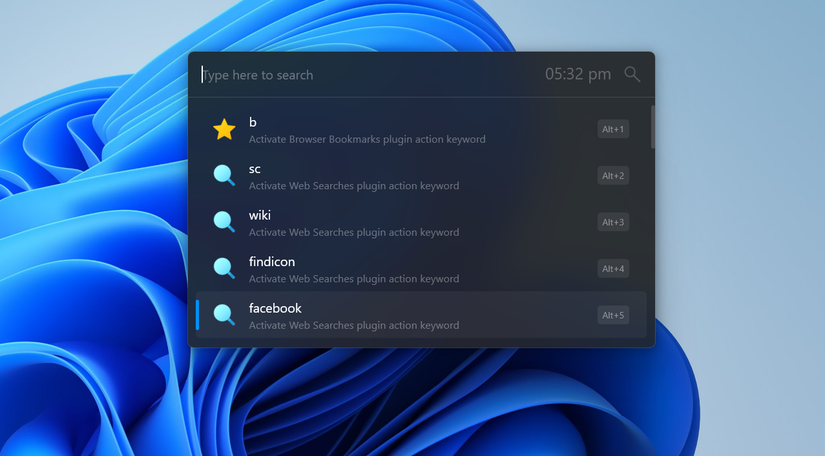 Open-source лаунчер Flow Launcher как альтернатива меню «Пуск» Интерфейс Flow Launcher после запуска