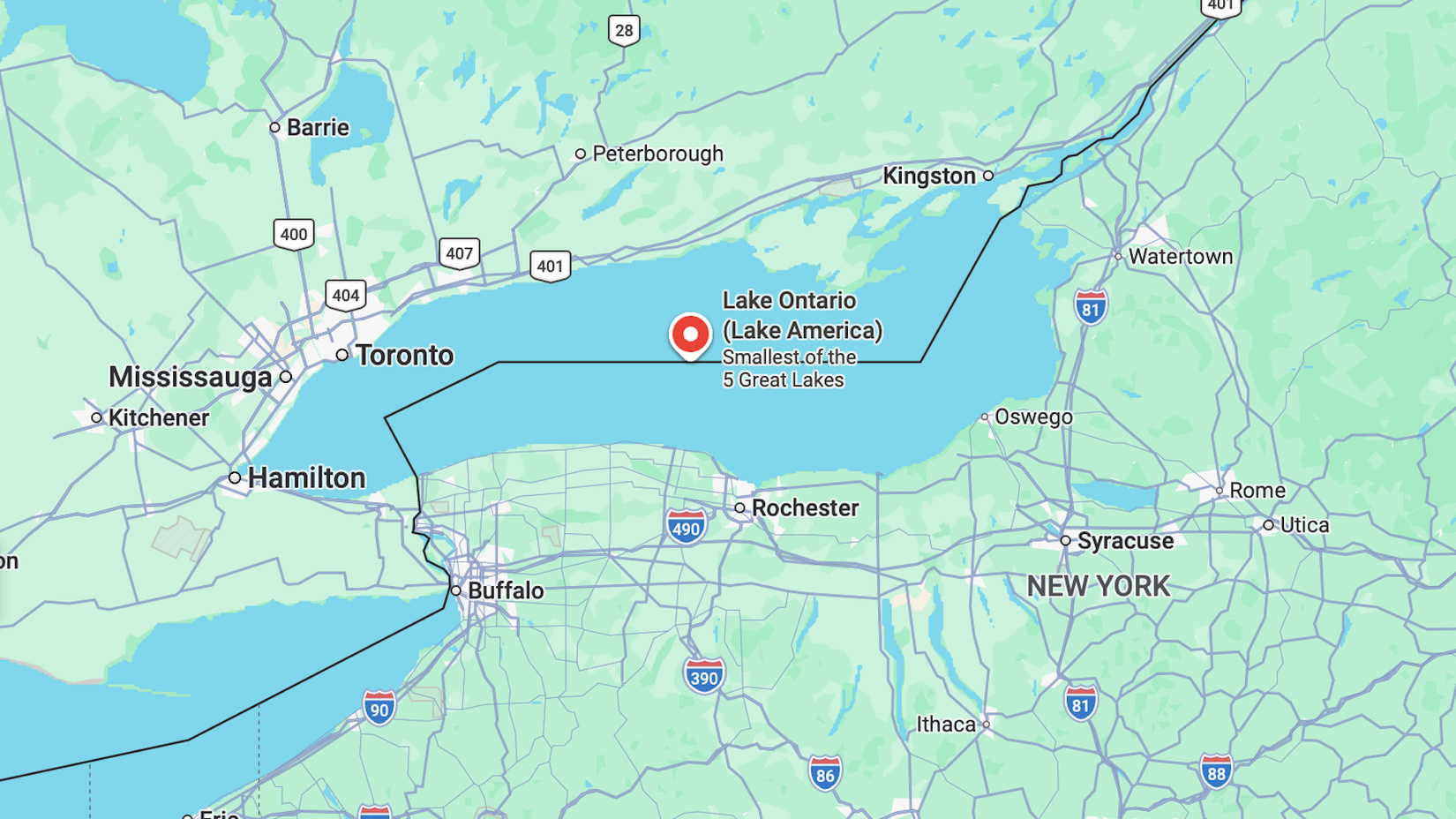 Можно ли заменить Google Maps на MapQuest: личный опыт Озеро Онтарио на карте в приложении Google Maps