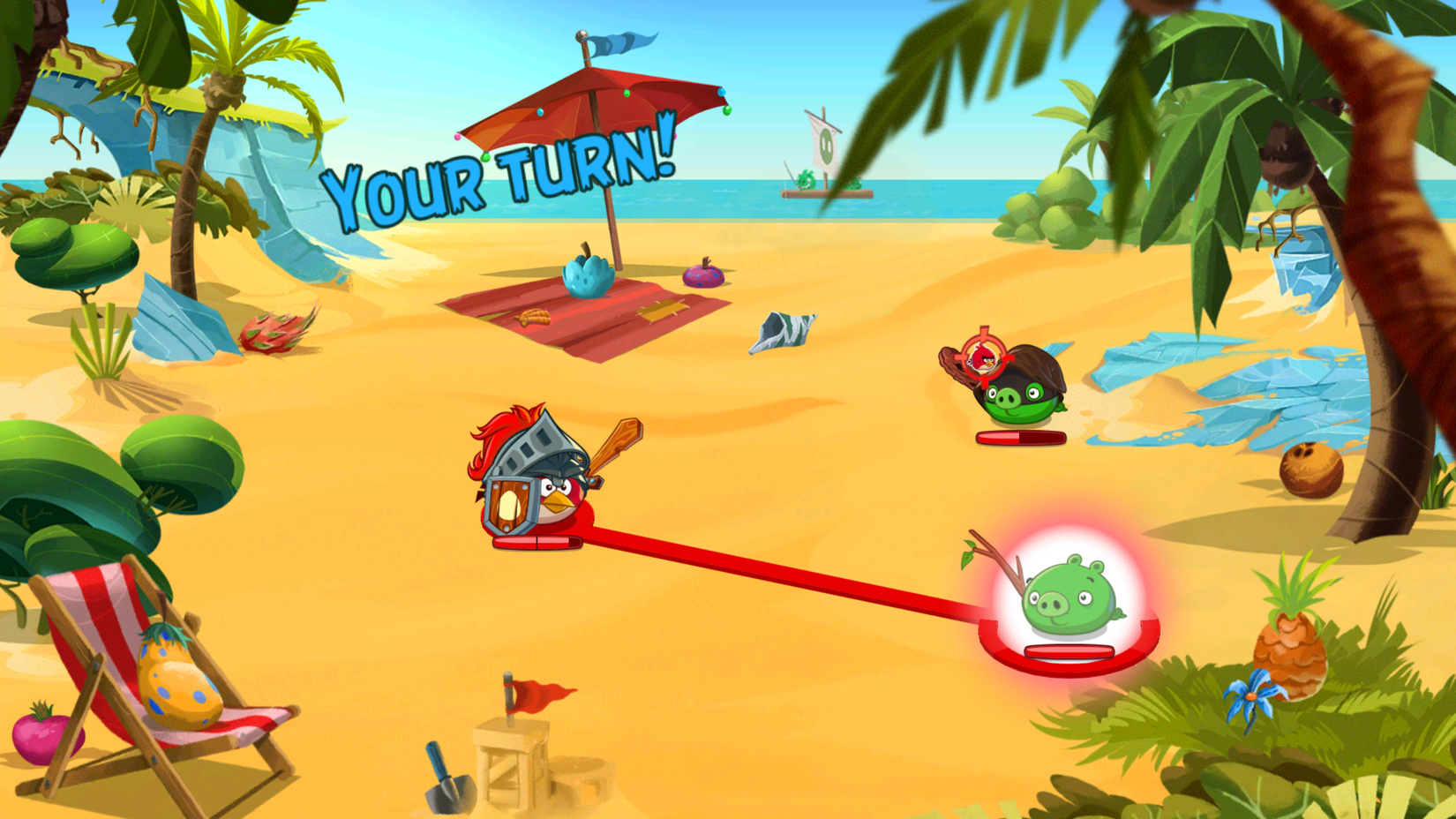Angry Birds Epic running in BlueStacks in Fullscreen mode.