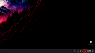 Windows 11 system tray with the energy saver icon, indicating that energy saver is active.
