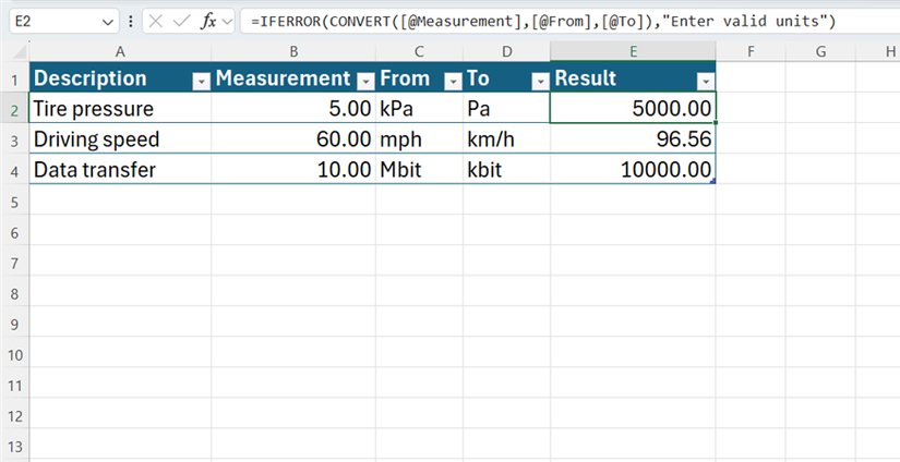 функция CONVERT в Excel — иллюстрация 13 к материалу функция CONVERT в Excel — иллюстрация 13 к материалу
