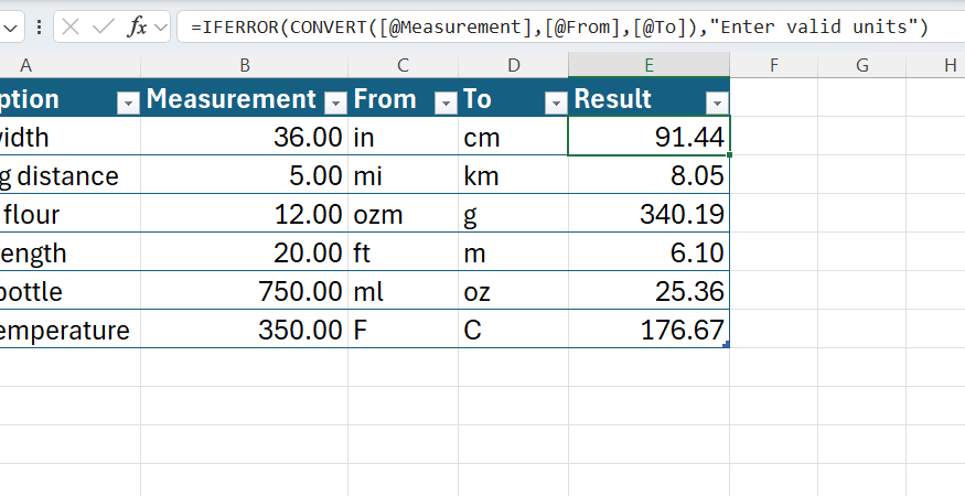 функция CONVERT в Excel — иллюстрация 10 к материалу