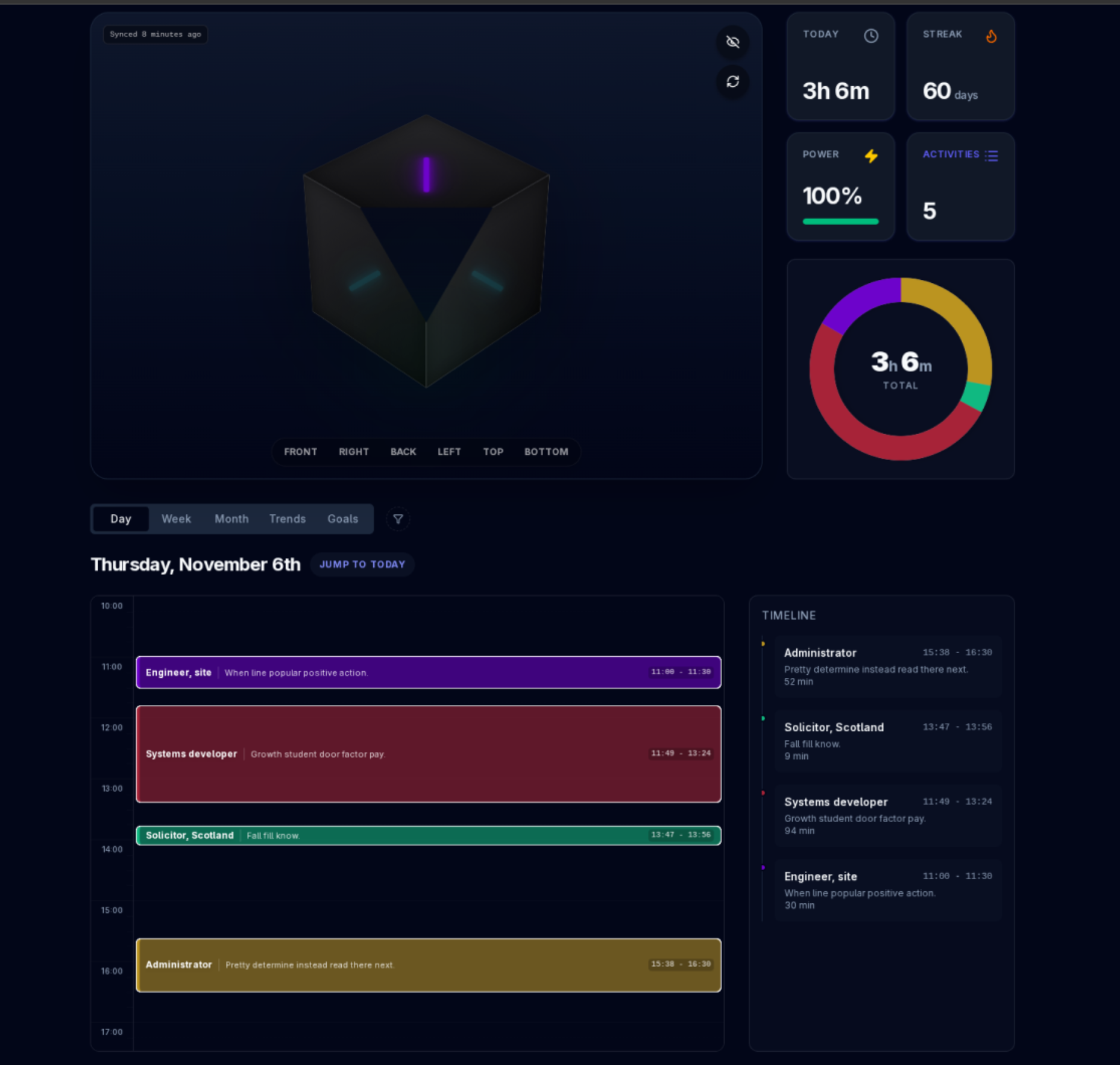 FlipBuddy ESP32 time tracker dashboard.