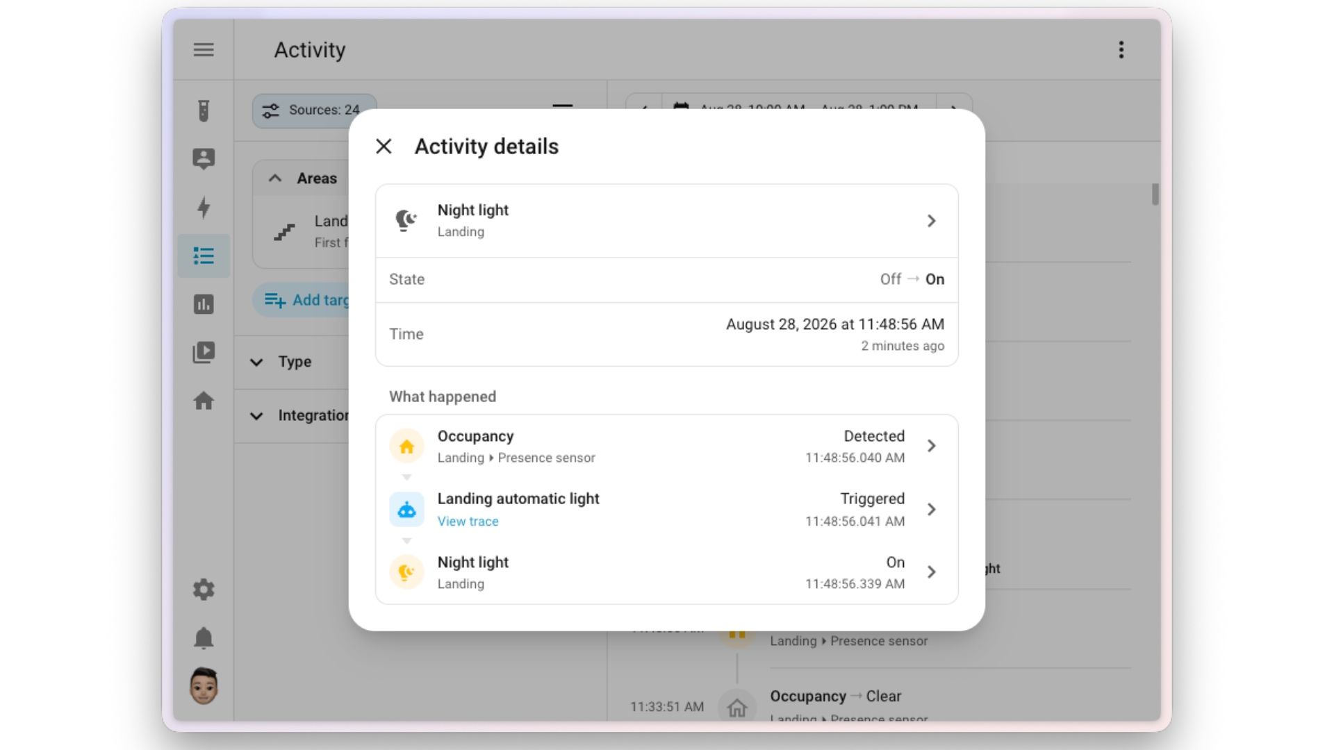 Activity log now explains what caused a change