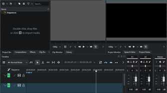 Kdenlive open to a new project.