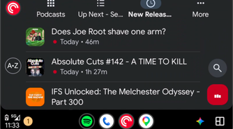 Pocket Casts new releases view.
