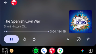 Pocket Casts on Android Auto.