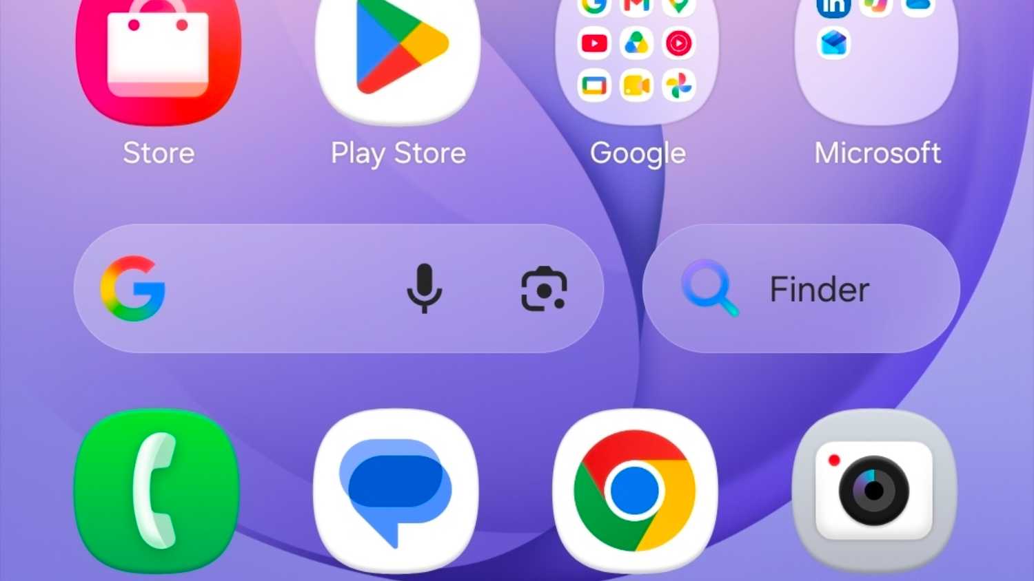 Как вывести поиск Samsung Finder на главный экран смартфона Иконка поиска Finder на домашнем экране смартфона Samsung