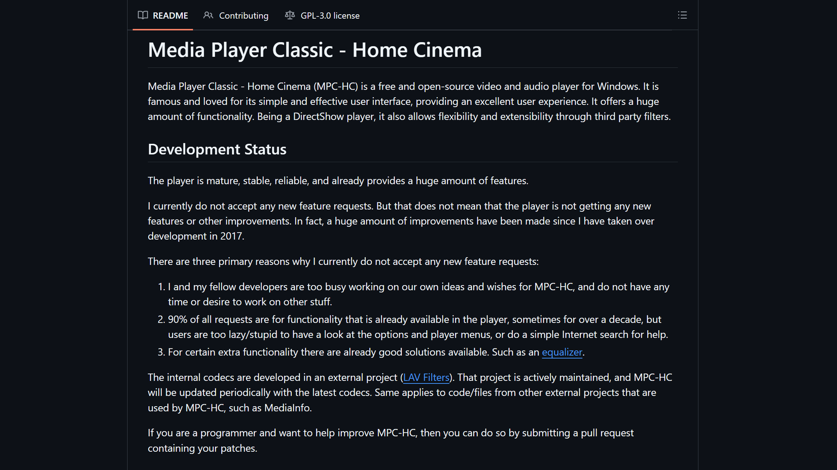Media Player Classic Home Cinema: почему этот плеер остается лучшим выбором Окно Media Player Classic в операционной системе Windows