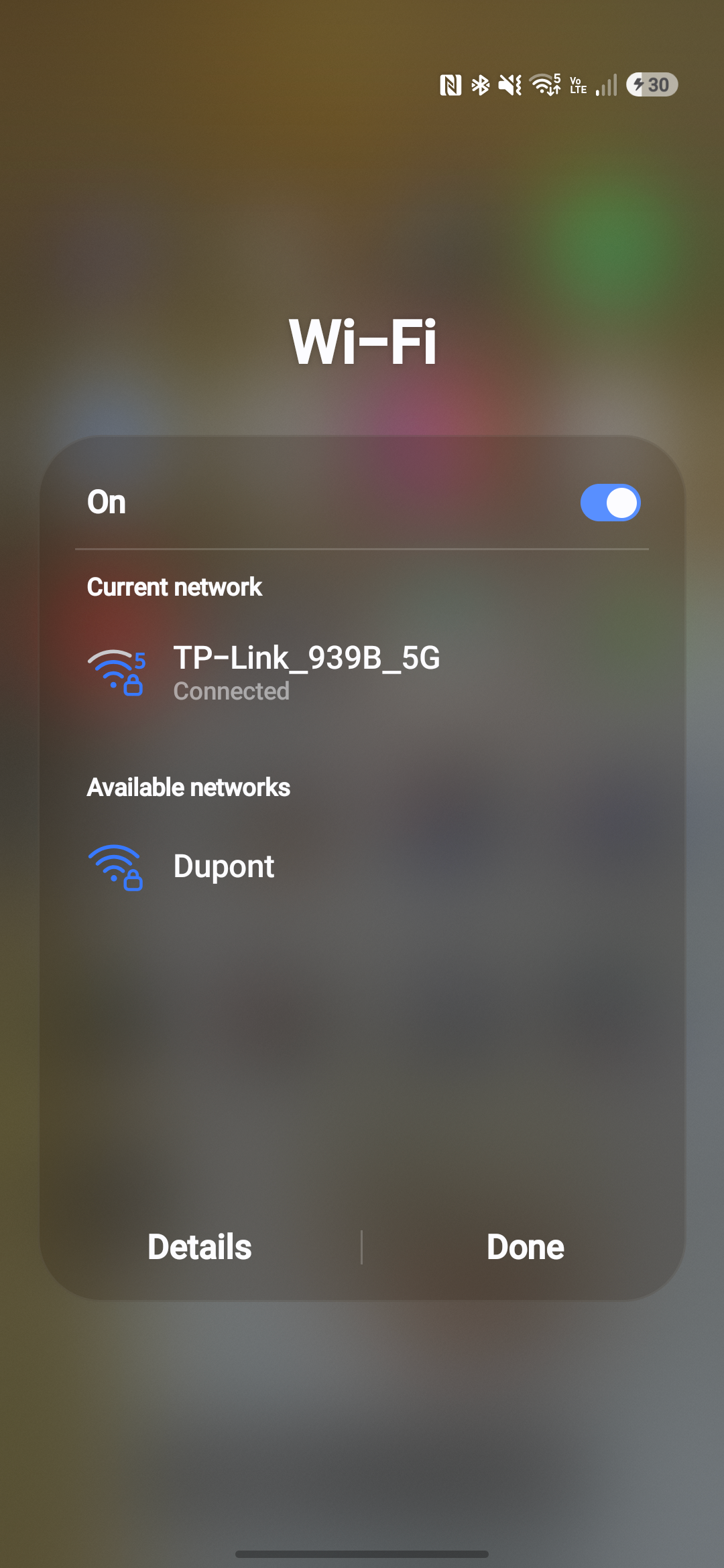 Настройки Wi-Fi в меню Android на смартфоне